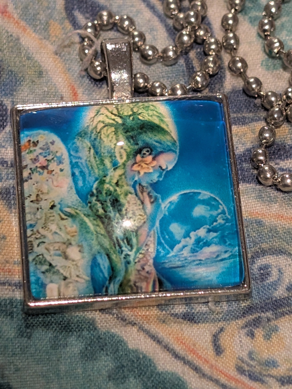 Blue Angel Pendant Wall Art Necklace Decorative Home Art